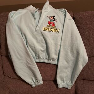 Disney Mickey Mouse Retro half zip Crew neck sweatshirt. New, size SM